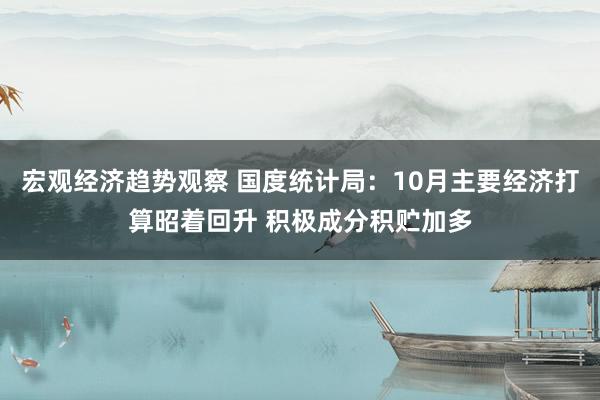 宏观经济趋势观察 国度统计局：10月主要经济打算昭着回升 积极成分积贮加多