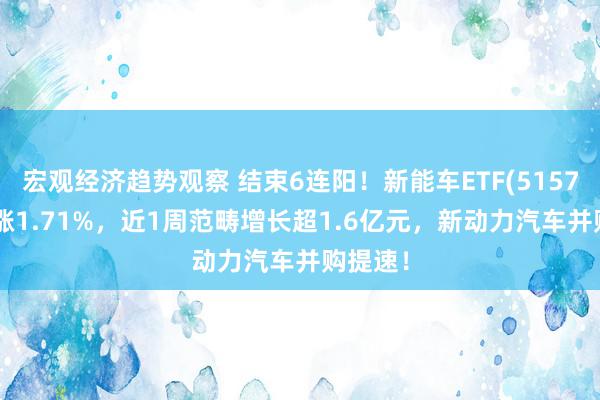 宏观经济趋势观察 结束6连阳！新能车ETF(515700)收涨1.71%，近1周范畴增长超1.6亿元，新动力汽车并购提速！