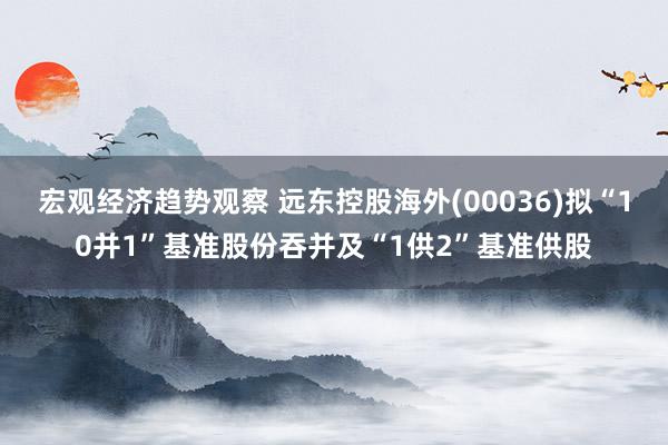 宏观经济趋势观察 远东控股海外(00036)拟“10并1”基准股份吞并及“1供2”基准供股