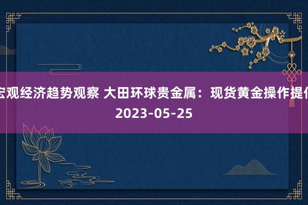 宏观经济趋势观察 大田环球贵金属：现货黄金操作提倡2023-05-25