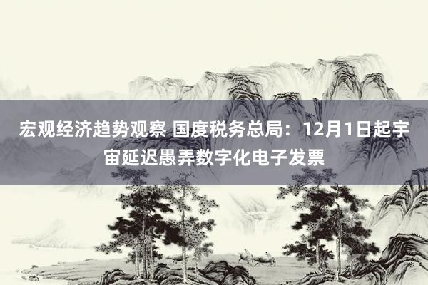 宏观经济趋势观察 国度税务总局：12月1日起宇宙延迟愚弄数字化电子发票