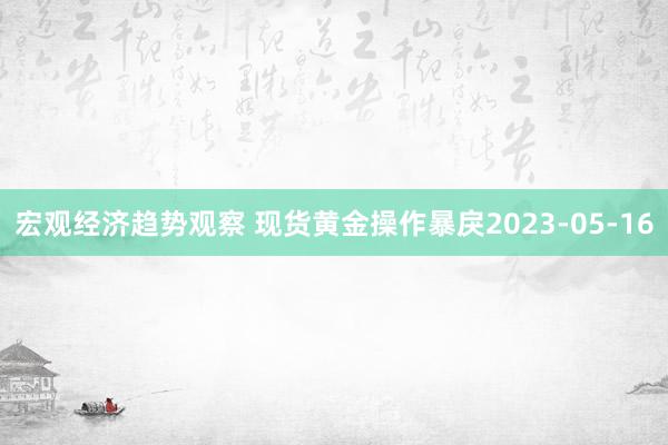 宏观经济趋势观察 现货黄金操作暴戾2023-05-16