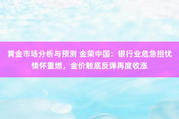 黄金市场分析与预测 金荣中国：银行业危急担忧情怀重燃，金价触底反弹再度收涨