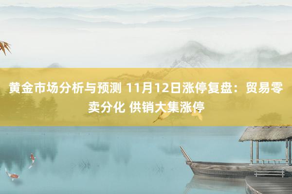 黄金市场分析与预测 11月12日涨停复盘：贸易零卖分化 供销大集涨停