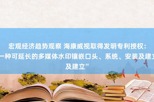 宏观经济趋势观察 海康威视取得发明专利授权：“一种可延长的多媒体水印镶嵌口头、系统、安装及建立”