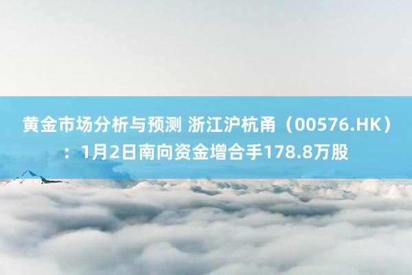 黄金市场分析与预测 浙江沪杭甬（00576.HK）：1月2日南向资金增合手178.8万股