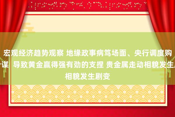 宏观经济趋势观察 地缘政事病笃场面、央行调度购买计谋  导致黄金赢得强有劲的支捏 贵金属走动相貌发生剧变