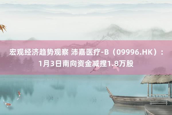 宏观经济趋势观察 沛嘉医疗-B（09996.HK）：1月3日南向资金减捏1.8万股