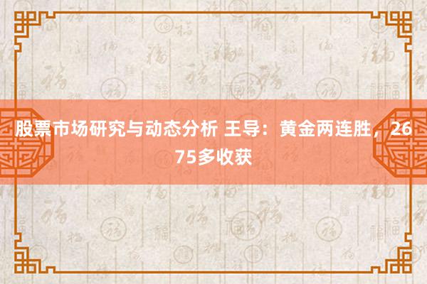 股票市场研究与动态分析 王导：黄金两连胜，2675多收获