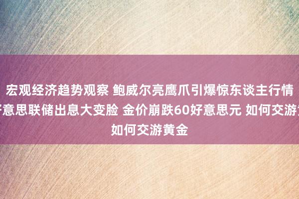 宏观经济趋势观察 鲍威尔亮鹰爪引爆惊东谈主行情！好意思联储出息大变脸 金价崩跌60好意思元 如何交游黄金