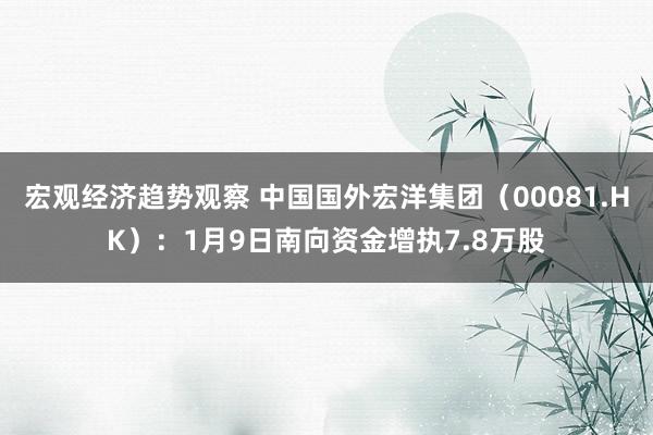 宏观经济趋势观察 中国国外宏洋集团（00081.HK）：1月9日南向资金增执7.8万股