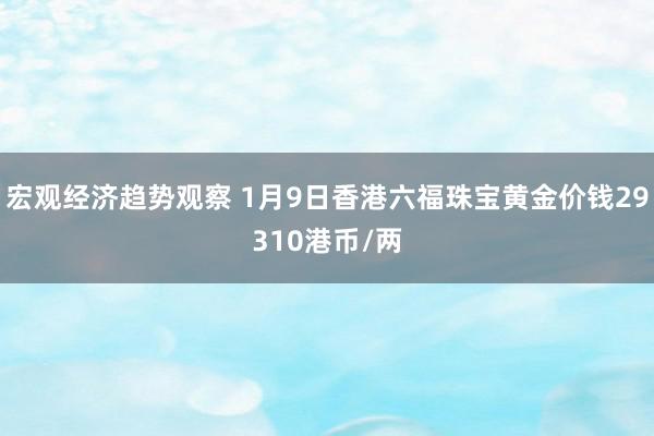 宏观经济趋势观察 1月9日香港六福珠宝黄金价钱29310港币/两