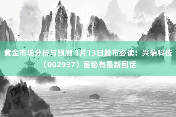 黄金市场分析与预测 1月13日股市必读：兴瑞科技（002937）董秘有最新回话