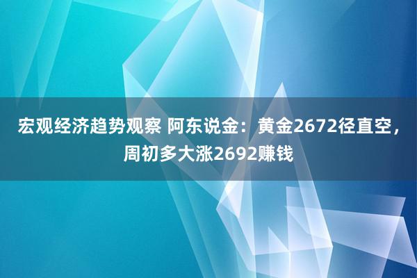 宏观经济趋势观察 阿东说金：黄金2672径直空，周初多大涨2692赚钱