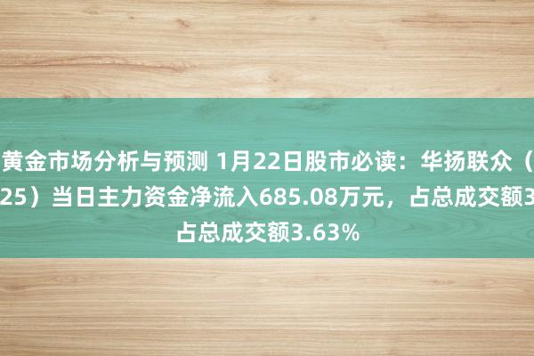 黄金市场分析与预测 1月22日股市必读：华扬联众（603825）当日主力资金净流入685.08万元，占总成交额3.63%