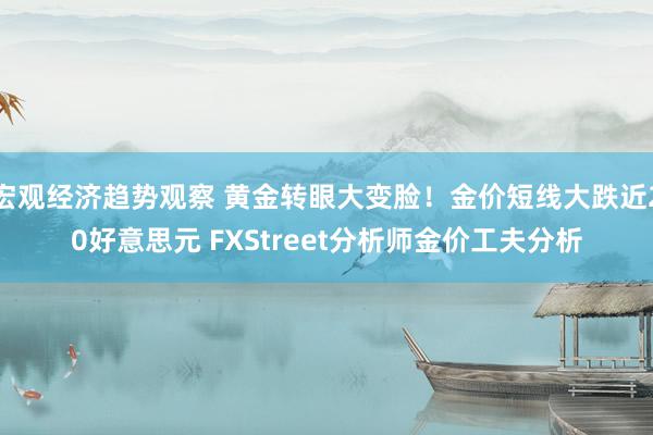 宏观经济趋势观察 黄金转眼大变脸！金价短线大跌近20好意思元 FXStreet分析师金价工夫分析