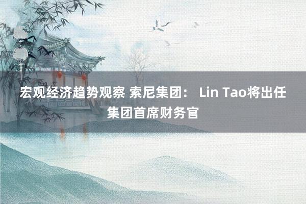 宏观经济趋势观察 索尼集团： Lin Tao将出任集团首席财务官