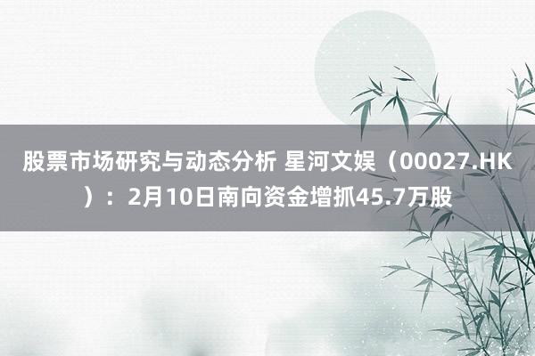 股票市场研究与动态分析 星河文娱（00027.HK）：2月10日南向资金增抓45.7万股