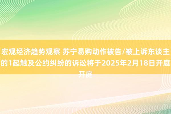 宏观经济趋势观察 苏宁易购动作被告/被上诉东谈主的1起触及公约纠纷的诉讼将于2025年2月18日开庭