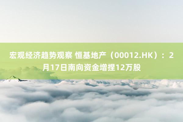 宏观经济趋势观察 恒基地产（00012.HK）：2月17日南向资金增捏12万股