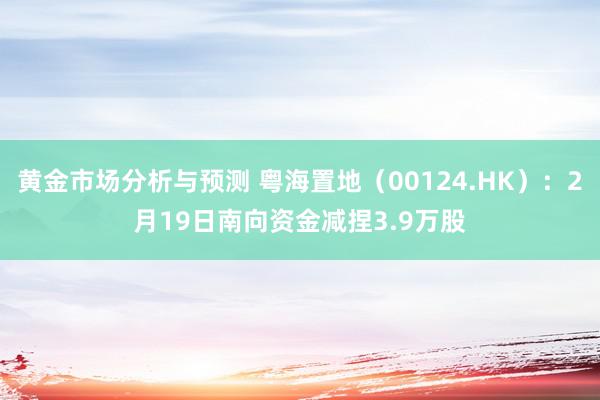 黄金市场分析与预测 粤海置地（00124.HK）：2月19日南向资金减捏3.9万股