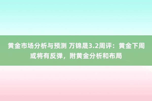 黄金市场分析与预测 万锦晟3.2周评：黄金下周或将有反弹，附黄金分析和布局