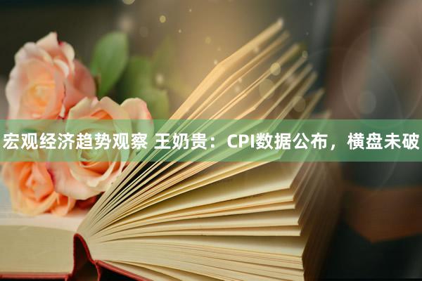 宏观经济趋势观察 王奶贵：CPI数据公布，横盘未破