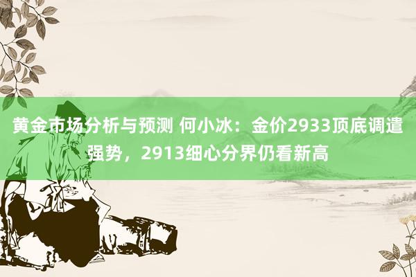 黄金市场分析与预测 何小冰：金价2933顶底调遣强势，2913细心分界仍看新高