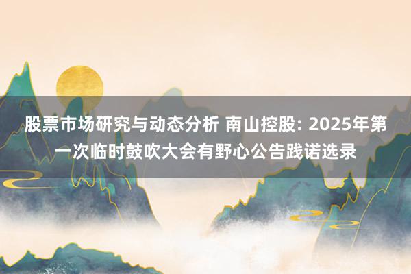 股票市场研究与动态分析 南山控股: 2025年第一次临时鼓吹大会有野心公告践诺选录